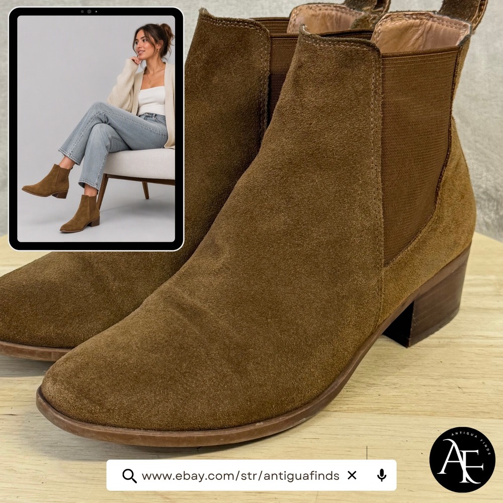 Steve Madden Dover Brown Suede Chelsea Ankle Boots DOVE01S1 Womens Size 7M
